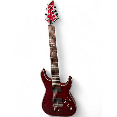 Used Schecter Guitar Research Hellraiser C7 7 String Black Cherry Solid Body Electric Guitar