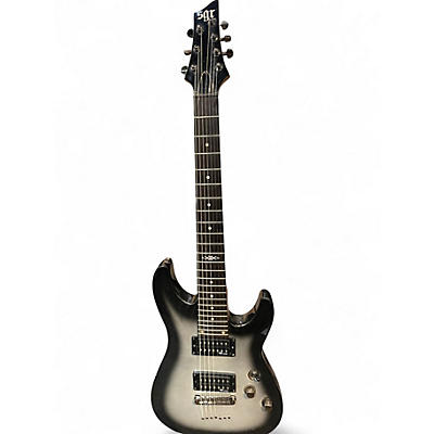 Used Schecter Guitar Research Hellraiser C7 7 String Black and Silver Solid Body Electric Guitar