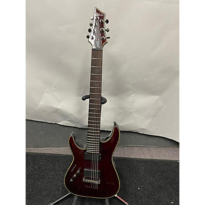 Schecter Guitar Research Used Schecter Guitar Research Hellraiser C7 7 String Left Handed See Thru Black Cherry Electric Guitar