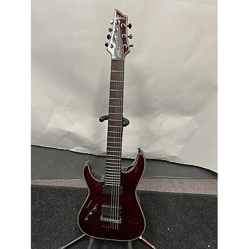 Schecter Guitar Research Used Schecter Guitar Research Hellraiser C7 7 String Left Handed See Thru Black Cherry Electric Guitar See Thru Black Cherry