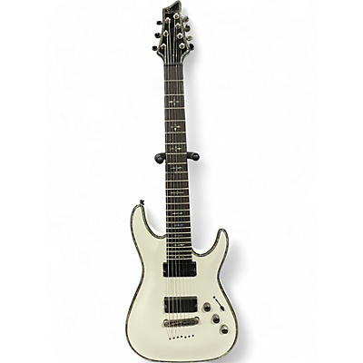 Used Schecter Guitar Research Hellraiser C7 7 String White Solid Body Electric Guitar