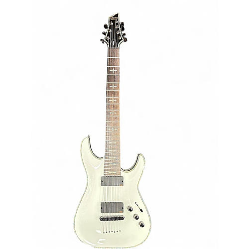 Used Schecter Guitar Research Hellraiser C7 7 String White Solid Body Electric Guitar White