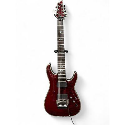 Used Schecter Guitar Research Hellraiser C7 Floyd Rose Black Cherry Solid Body Electric Guitar