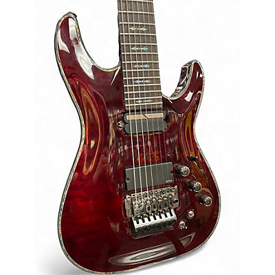 Used Schecter Guitar Research Hellraiser C7 Floyd Rose Sustaniac Black Cherry Solid Body Electric Guitar