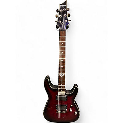 Schecter Guitar Research Used Schecter Guitar Research Hellraiser Deluxe Crimson Red Burst Solid Body Electric Guitar