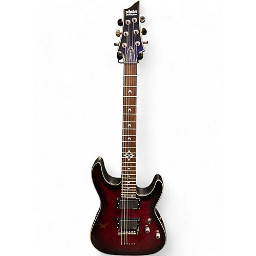 Schecter Guitar Research Used Schecter Guitar Research Hellraiser Deluxe Crimson Red Burst Solid Body Electric Guitar Crimson Red Burst