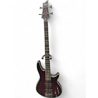 Used Schecter Guitar Research Hellraiser Extreme 4 String Crimson Red Burst Electric Bass Guitar