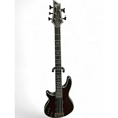 Used Schecter Guitar Research Hellraiser Extreme 5 String Crimson Red Burst Electric Bass Guitar