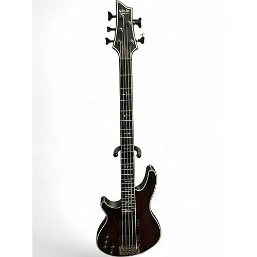 Used Schecter Guitar Research Hellraiser Extreme 5 String Crimson Red Burst Electric Bass Guitar Crimson Red Burst