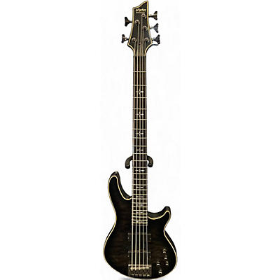 Used Schecter Guitar Research Hellraiser Extreme 5 String Trans Black Electric Bass Guitar
