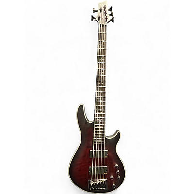 Used Schecter Guitar Research Hellraiser Extreme  Satin Crimson Red Electric Bass Guitar