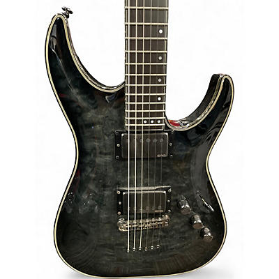 Used Schecter Guitar Research Hellraiser Hybrid C-1 Electric Transparent Black Burst Solid Body Electric Guitar