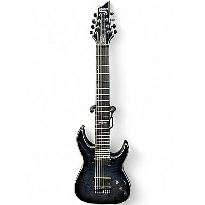 Used Schecter Guitar Research Hellraiser Hybrid C8 Trans Black Solid Body Electric Guitar