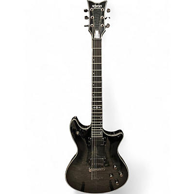 Schecter Guitar Research Used Schecter Guitar Research Hellraiser Hybrid Tempest Transparent Black Burst Solid Body Electric Guitar