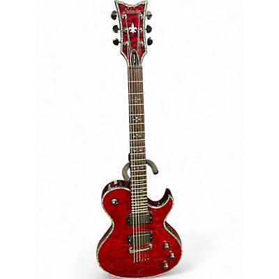 Used Schecter Guitar Research Hellraiser Solo 6 Crimson Solid Body Electric Guitar