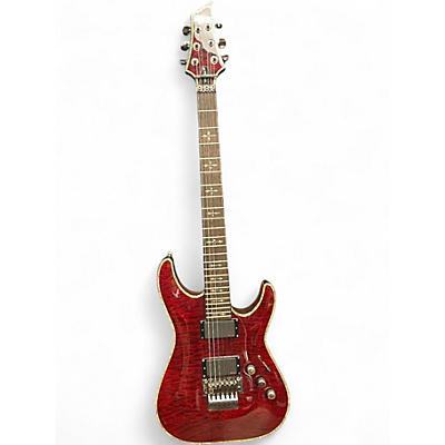 Used Schecter Guitar Research Hellraiser V1 Floyd Rose TRANS MAROON Solid Body Electric Guitar