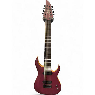 Used Schecter Guitar Research John Browne Tao-8 Satin Trans Purple Solid Body Electric Guitar