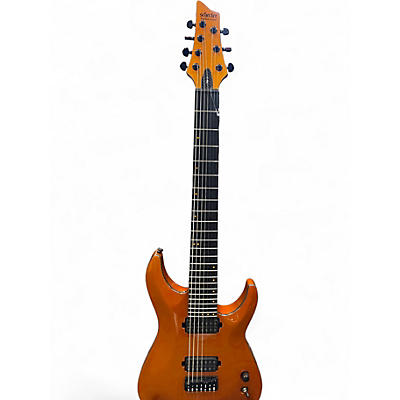 Used Schecter Guitar Research KM-7 Lambo Orange Solid Body Electric Guitar