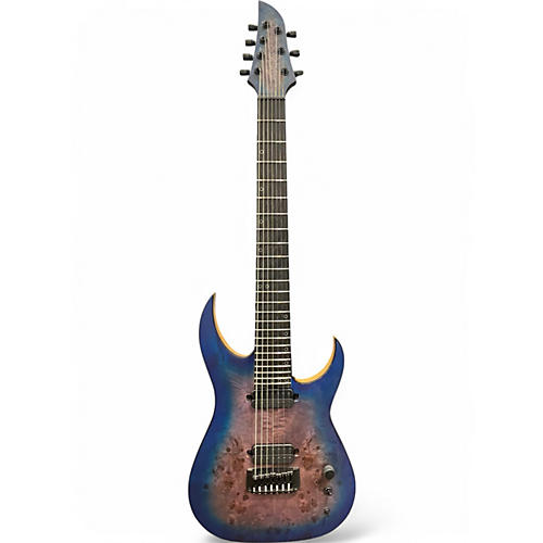 Used Schecter Guitar Research KM-7 MKIII ARTIST BLUE CRIMSON FADE Solid Body Electric Guitar BLUE CRIMSON FADE
