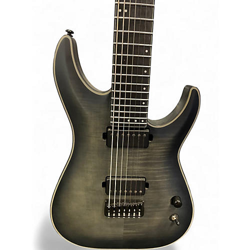 Used Schecter Guitar Research KM-7 TRANSPARENT BLACK Solid Body Electric Guitar TRANSPARENT BLACK