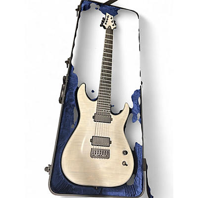 Used Schecter Guitar Research KM7 MKIII  Trans White Solid Body Electric Guitar