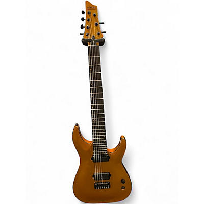 Used Schecter Guitar Research Km7 Gold Solid Body Electric Guitar
