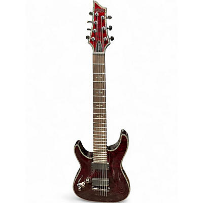 Used Schecter Guitar Research LEFT DIAMOND SERIES HELLRAISER QUILT TOP RUBY RED Electric Guitar