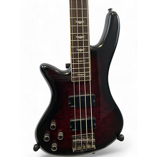 Schecter Guitar Research Used Schecter Guitar Research Left Handed Stiletto Extreme 4 String Black Cherry Electric Bass Guitar Black Cherry