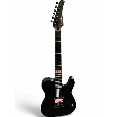 Used Schecter Guitar Research MACHINE GUN KELLY SIGNATURE BLACK WITH PINK LINES Solid Body Electric Guitar