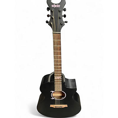 Used Schecter Guitar Research MGK ACOUSTIC Black Acoustic Electric Guitar