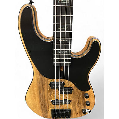 Used Schecter Guitar Research Model T 4 Exotic Black Limba Electric Bass Guitar