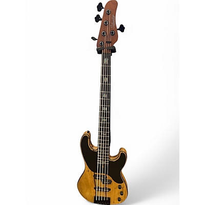 Used Schecter Guitar Research Model T 5 black limba Electric Bass Guitar