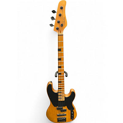 Used Schecter Guitar Research Model T Natural Electric Bass Guitar