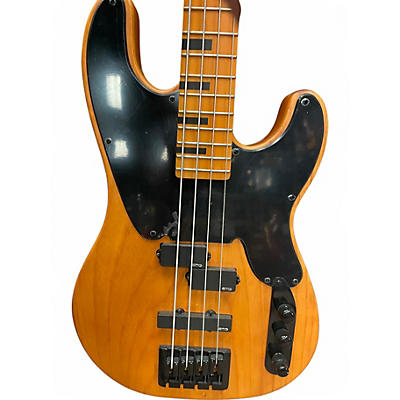 Used Schecter Guitar Research Model T Natural Electric Bass Guitar