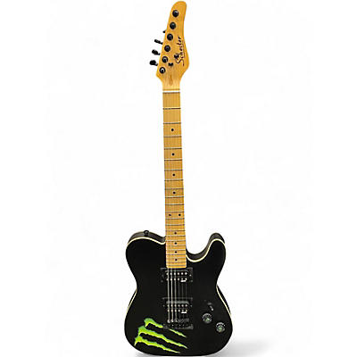 Used Schecter Guitar Research Monster T Style Black Solid Body Electric Guitar