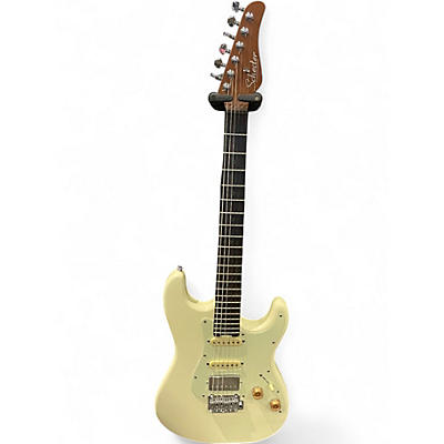 Used Schecter Guitar Research NICK JOHNSON HSS  ATOMIC WHITE Solid Body Electric Guitar