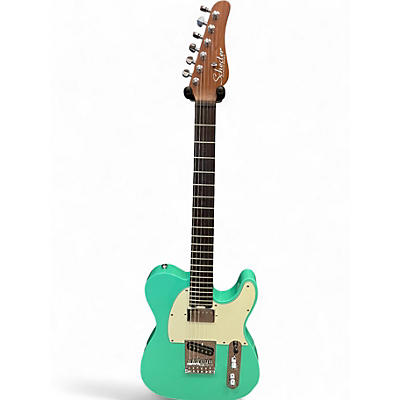 Used Schecter Guitar Research NICK JOHNSTON LIME Solid Body Electric Guitar