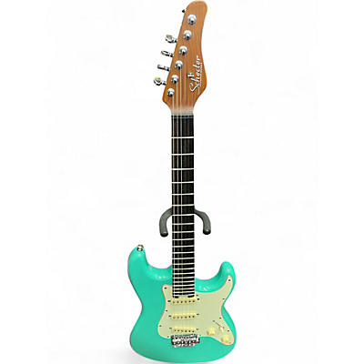 Used Schecter Guitar Research NICK JOHNSTON Surf Green Solid Body Electric Guitar