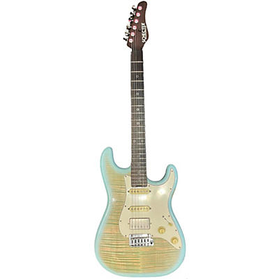 Schecter Guitar Research Used Schecter Guitar Research Nick Johnston USA Signature Flame Top Nitro Atomic Ice Solid Body Electric Guitar