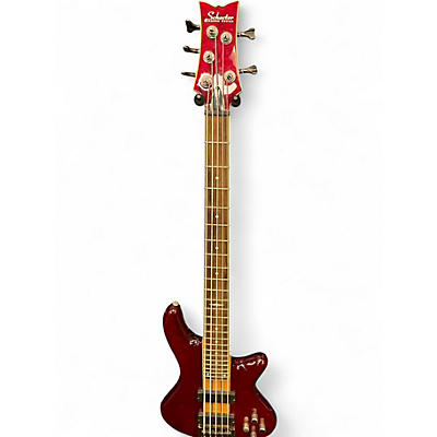 Used Schecter Guitar Research OMEN ELITE 5 Trans Red Electric Bass Guitar