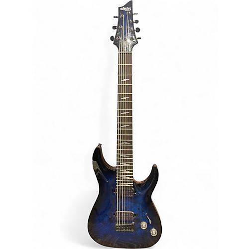 Used Schecter Guitar Research OMEN ELITE 7 Blue Burst Solid Body Electric Guitar Blue Burst