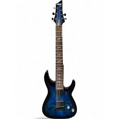 Used Schecter Guitar Research OMEN ELITE 7 Trans Blue Solid Body Electric Guitar