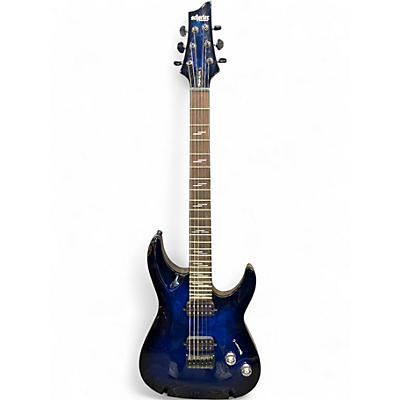 Used Schecter Guitar Research OMEN ELITE Blue Burst Solid Body Electric Guitar