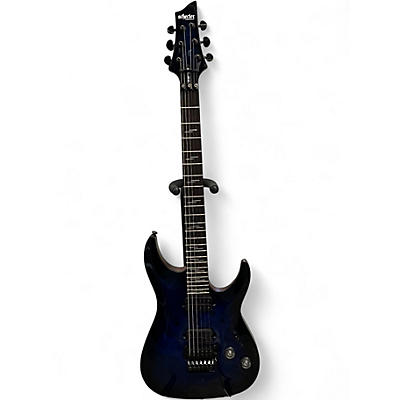 Used Schecter Guitar Research OMEN ELITE FR Blue Burst Solid Body Electric Guitar