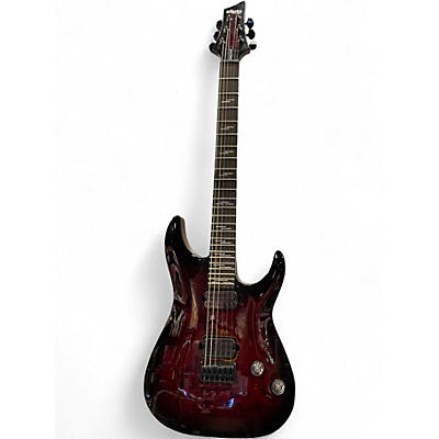 Used Schecter Guitar Research OMEN ELITE RED BURST Solid Body Electric Guitar