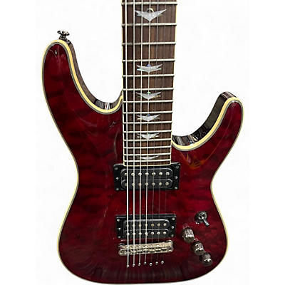 Used Schecter Guitar Research OMEN EXTREME 7 CRIMSON Solid Body Electric Guitar