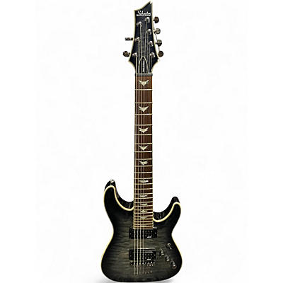 Used Schecter Guitar Research OMEN EXTREME 7 QUILTED SILVER BURST Solid Body Electric Guitar