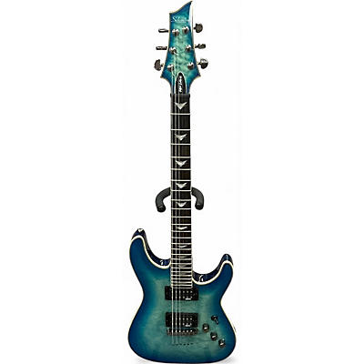 Used Schecter Guitar Research OMEN EXTREME Ocean Blue Burst Solid Body Electric Guitar