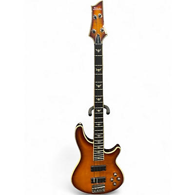 Used Schecter Guitar Research Omen 4 String 2 Tone Sunburst Electric Bass Guitar