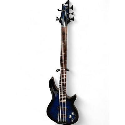 Used Schecter Guitar Research Omen 5 String Blue Burst Electric Bass Guitar
